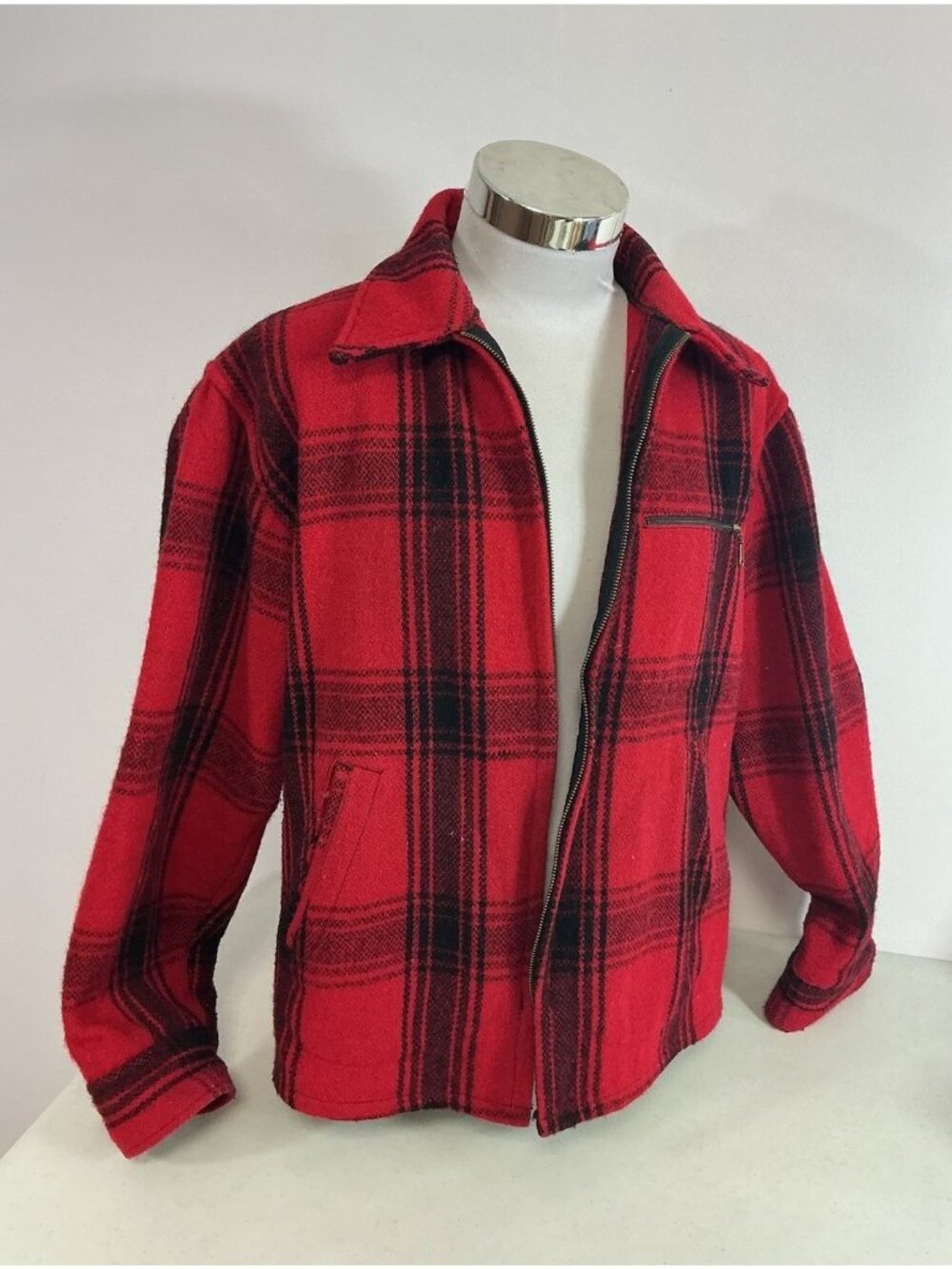 Johnson Woolen Mills Plaid Jacket Coat Hunting Lumberjack Mens Medium